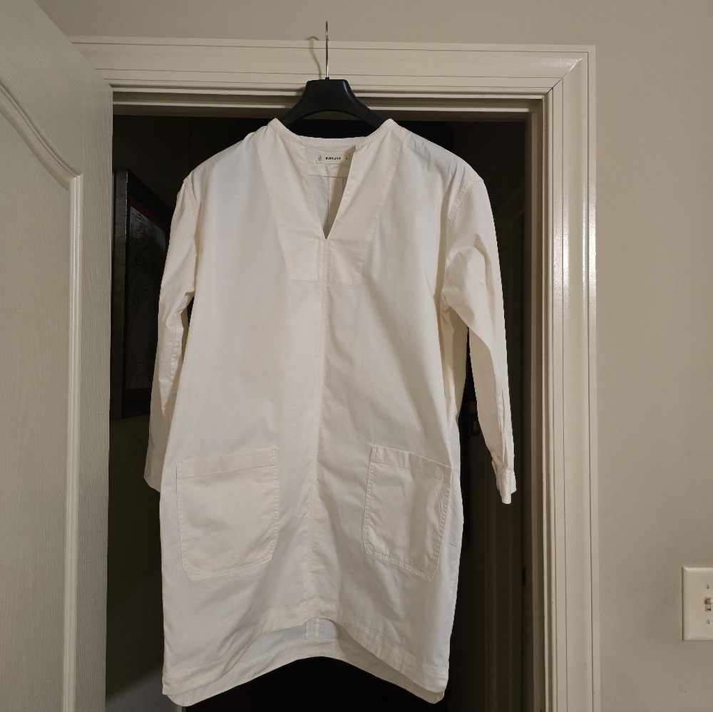 Everlane Ivory Women's Long-Sleeve Tailored Tunic Dress -- XL